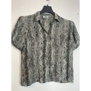 Style & Co. Collection Womens Shirt Multicolor Size 14 Button Up Collared Silk